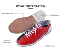 Chaussures de bowling pour hommes en cuir vintage talons épais semelles épaisses couleur assortie baskets décontractées pour le divertissement sportif moral