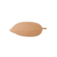 Plateau de service créatif en bois d'acacia et bambou, forme feuille, pour café, thé, desserts et fruits