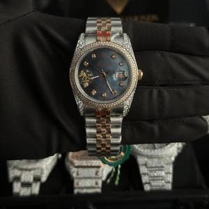 Montre de luxe en moissanite de haute qualité, montre personnalisée entièrement sertie de pierres, cadeau, vente en gros d'usine, montres mécaniques de style hip-hop entièrement serties de pierres - Product Image 1