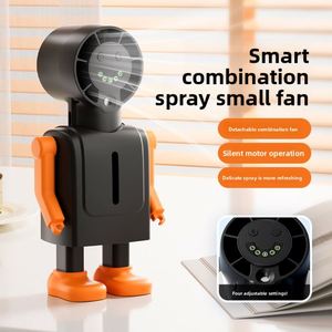 Ventilador Mini Recargable Portátil con Pantalla Digital Robótica, Rociador Ecológico para Colgar en el Cuello, Ideal para Comercio Transfronterizo - Product Image 3