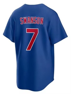 Jahitan Berkualitas Terbaik # 3 Alex Bregman # 4 Crow-Armstrong # 7 Dansby Swanson # 27 Seiya Suzuki Jersey Bisbol Amerika - Product Image 4