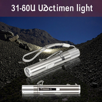 Haute qualité médical LED stylo lumière ultraviolette + pointeur Laser Mini 3 1 vente chaude usine USB lampes de poche en acier inoxydable torches