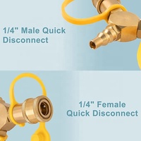 Adaptateur de tuyau de propane pour remorque de 1/4 ''RV Propane Quick Connect Y Splitter pour RV Connect to Tabletop Grill