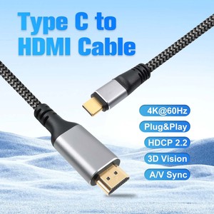Cavo da USB-<span class=keywords><strong>C</strong></span> a <span class=keywords><strong>HDMI</strong></span> 4K, Adattatore da USB-<span class=keywords><strong>C</strong></span> a <span class=keywords><strong>HDMI</strong></span> Tipo <span class=keywords><strong>C</strong></span> DisplayPort per Audio 60Hz HDTV Laptop Monitor Proiettore - Product Image 2