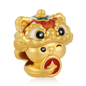 León despertar diseño cultura del zodiaco estilo lindo 24K oro micro-duro oro puro forma de serpiente pulsera con cuentas joyería de oro de lujo - Product Image 2