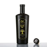 Vente en gros de bouteilles d'huile d'olive en verre noir mat de 250 ml, 375 ml, 500 ml, 750 ml avec bec verseur anti-fuite