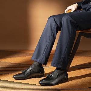 Zapatos de cuero para hombre, estilo inglés, con borlas, formales, casuales, antideslizantes, de cuero vacuno de primera calidad - Product Image 2