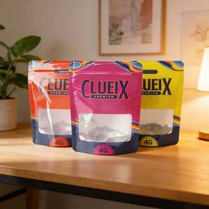 Custom Printed Heat Seal Aluminum <b>Foil</b> Freeze Dried Candy Packaging Doypack Stand up Pouch Mylar Bags With Clear <b>Window</b> - Product Image 6