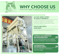 Litière pour chat en zéolite naturelle en gros, granulés de clinoptilolite, éliminateur d'odeurs d'ammoniac, sans poussière, usine OEM, MOQ flexible