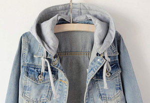 Felpa Casual con cappuccio e cappuccio da donna in Denim felpe con cappuccio