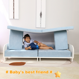 Support en bois 2 ensembles jouer canapé chambre salle de jeux ensemble imaginatif garçon fille créatif canapé enfants Convertible enfants canapés en mousse - Product Image 4