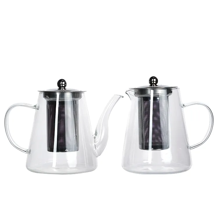 Hete Verkoop 550Ml 750Ml Theepot Theekopje Set Borosilicaatglas Theepot Met Verwijderbare Infuser