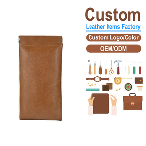 Étui à lunettes en cuir PU haut de gamme, fourni par l'usine, pochette souple anti-rayures pour lunettes avec ouverture à ressort - Product Image 2
