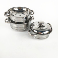 Promotion : Batterie de cuisine 3 pièces en acier inoxydable de haute qualité