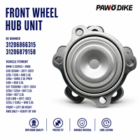 Roulement de roue avant OE 31206866315 et 31206879158 pour BMW Série 5 G30 G31 G38 2017 et modèles suivants, pièces de véhicule à deux roues motrices