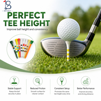Toptan Özelleştirilmiş 70mm 83mm Çizgili Baskılı Bambu Golf Teeleri Çoklu Renk ve Boyutlarda Golf Teeleri