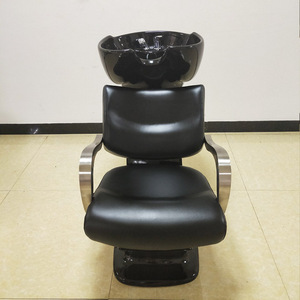 Vente directe usine : Lit de lavage semi-allongé haut de gamme, confortable et électroplaqué, pour salon de coiffure, avec fonction massage - Product Image 2