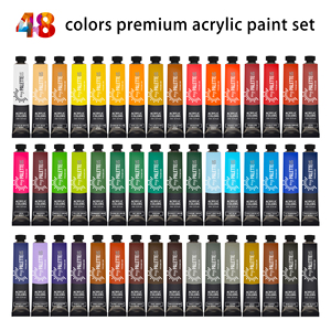 Offre Spéciale 48 couleurs 22 ml artiste Peinture Acrylique Ensemble <span class=keywords><strong>De</strong></span> Coloration Papier Boîte Avec 15 brosses 3 <span class=keywords><strong>toiles</strong></span>, 1 peinture KnifeAnd 1 Palette - Product Image 6