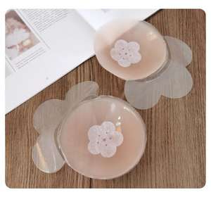 Anti-yumru görünmez çiçek şeklinde silikon meme yama seksi meme geliştirme tavşan kulaklar Pull-Up Intimates nefes - Product Image 4