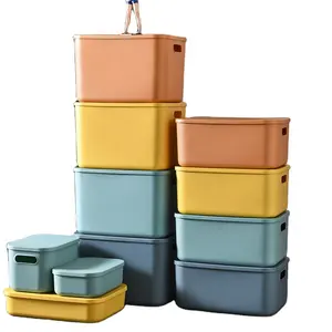 Большие Настольные коробочки для хранения, пластиковые контейнеры для органических закусок, офисные пылезащитные корзины для хранения с крышкой