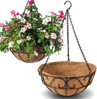 Planteur de panier suspendu en métal, porte-plantes en fil de coco, décorations de jardin pour Pots en véranda
