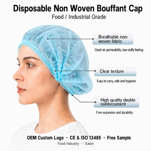 Redecillas <span class=keywords><strong>para</strong></span> el <span class=keywords><strong>Cabello</strong></span> Desechables, No Tejidas, de Grado Alimenticio, Elásticas, Azules, <span class=keywords><strong>para</strong></span> Cocina y Catering, Certificadas CE, Venta al Por Mayor, Suministro a Granel, Exportación de Fábrica China - Product Image 1