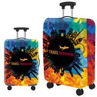 Housse de valise de protection personnalisée de haute qualité en gros, motif géométrique, housse de valise élastique avec fermeture éclair de protection
