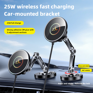 Dual-Arm Car Mount with Wireless Charging 25W Type-C Input Aluminum Alloy Base for <b>Tablet</b> Qi Charging Phone Car Holder - Product Image 5
