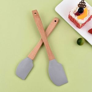 Heat Resistant Kitchen Cooking Utensils Wooden Handle <b>Silicone</b> Spatula for <b>Baking</b> Mixing - Product Image 4
