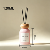 Diffuseur de parfum d'ambiance de luxe en verre carré, liquide rose, bouchon noir, logo personnalisé, marque privée, vente en gros