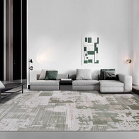 Tapis de maison modernes Collection Nora Dernier tapis de boucle de coupe blanche et verte 2023 Nouveaux tapis et tapis de conception