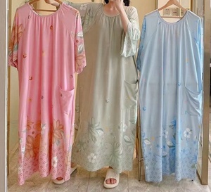 Women 's <strong>Maxi</strong> <strong>Nightdress</strong> Plus Oversize Long Nighty Dress O-neck With Pocket Floral Style Home Wear Extremely Loose Sleepwear - Product Image 3
