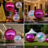 Ballon gonflable chromé miroir coloré en PVC, taille personnalisée, ballon publicitaire réfléchissant, décoration de fête de Noël