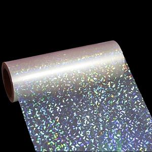 Film de laminage thermique transparent PET BOPP 3D holographique souple 330 mm * 200 m, effet verre brisé, transparence holographique pour ordinateur - Product Image 1