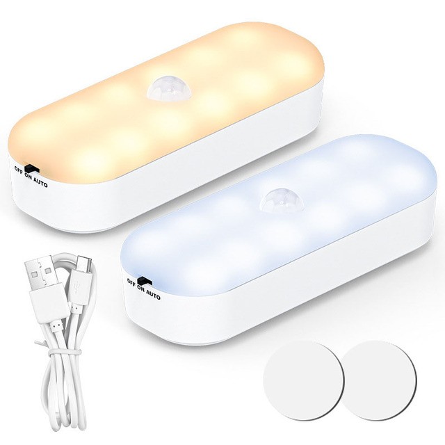 Rechargeable Led Motion Sensor Under Cabinet Lights for Kitchen Home Wall Bedroom Smart Night Light