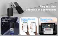 Adaptador Inalámbrico CarPlay 2 en 1 Oculto de Tamaño Mini con WiFi 6 y Bluetooth 5.3 para Actualizar la Radio de Coche con Cable de Fábrica a una Conexión Automática