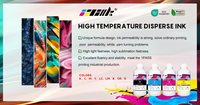 Teinture dispersée à base d'eau haute température avec logo personnalisé pour impression numérique certifiée FDS, tête d'impression 1000 ml couleurs C/M/Y/K, encre humide