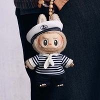 100% Original POPMART Labubu les monstres Denliegende Labubu vinyle peluche poupée porte-clés cadeau peluche poupée aveugle boîte