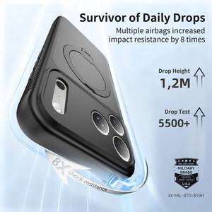 เคสโทรศัพท์มือถือแบบแม่เหล็ก ป้องกันเลนส์กล้องเต็มรูปแบบ กันกระแทก หมุนได้ 360 องศา พร้อมขาตั้ง สำหรับ <span class=keywords><strong>iPhone</strong></span> 17 16 Pro <span class=keywords><strong>Max</strong></span> - Product Image 2