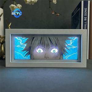 กรอบไม้ลายการ์ตูนโจโจ้ วันพีซ ลูฟี่ ตัดด้วยเลเซอร์ สำหรับตกแต่งห้อง พร้อมไฟ LED แบบตั้งโต๊ะ - Product Image 3