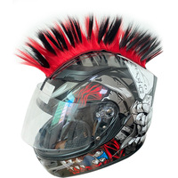 Perruque Mohawk pour casque de moto, accessoire de crête en cheveux synthétiques, vente directe usine, pour hommes et femmes motards, personnalisation de casque