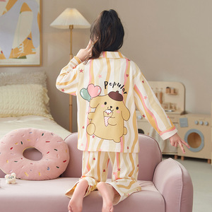 Filles pyjamas à manches longues mince printemps automne maison vêtements élégant dessin animé pour 5-15 <span class=keywords><strong>ans</strong></span> enfant filles coton lâche maison vêtements - Product Image 4