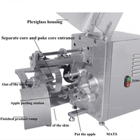 Automatische commerciële appel schil-, kern- en snijmachine, industriële elektrische fruitapparatuur, 304 roestvrij staal, hoge kwaliteit