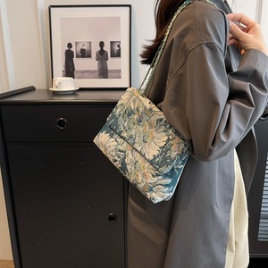 Bolso de Hombro de Lujo para <span class=keywords><strong>Mujer</strong></span>, Diseño de Pintura al Óleo, Bolso de Compras de Lona con Forro de Poliéster y Cierre, Modelo Jardín Secreto - Product Image 1