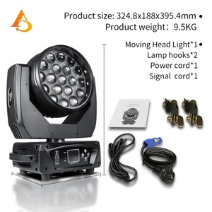 AICPOSE Ring Control Bee Eye Cabeza móvil Luz de escenario 19x15W LED RGBW Wash Luz de cabeza móvil - Product Image 6