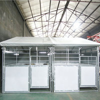 Box pour chevaux portables et mobiles, écuries temporaires en panneaux HDPE avec toit, série durable en acier