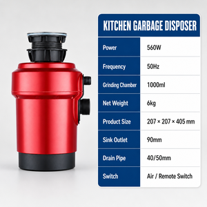 Triturador de Basura Comercial para Cocina, 560W, Unidad de Eliminación de Residuos de Alimentos, Cámara de Trituración de 1000ml, para Restaurantes y Hoteles - Product Image 2