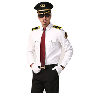 Uniformes de <span class=keywords><strong>Guardia</strong></span> de Seguridad para Primavera/Otoño, Camisa Blanca de Manga Larga para Hotel, Portero, Inmobiliaria, Traje de Bienvenida para Verano, Manga Corta - Product Image 3