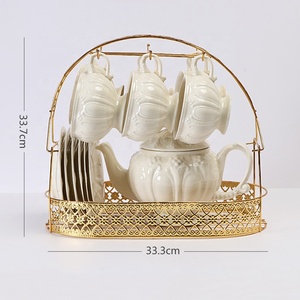 Promotion of English Embossed Coffee and <b>Tea</b> <b>Sets</b> Kitchen Gadgets Ceramic Mugs - Product Image 4