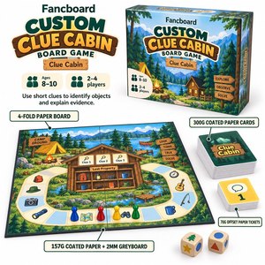เกมกระดานภาษาอังกฤษแบบกำหนดเอง Fancboard Custom <span class=keywords><strong>Clue</strong></span> Cabin พร้อมกระดาษแข็งพับได้ 4 ทบ สำหรับเด็กอายุ 8-10 ปี |   ภาษาอังกฤษ |   OEM/ODM - Product Image 3
